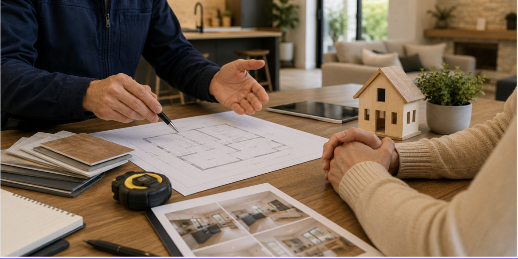 Client choisissant une entreprise de rénovation générale avec SEVOL