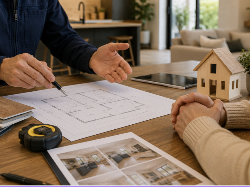 Client choisissant une entreprise de rénovation générale avec SEVOL