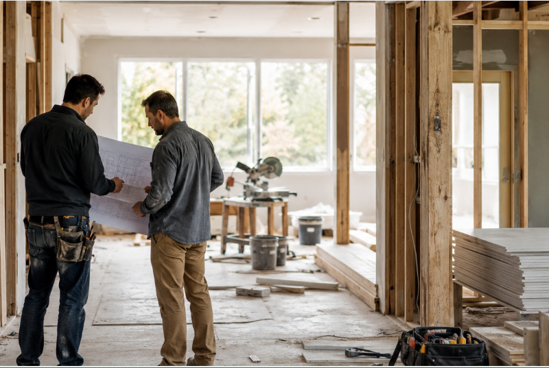 Étapes d’un chantier de rénovation avec gros œuvre, second œuvre et finitions